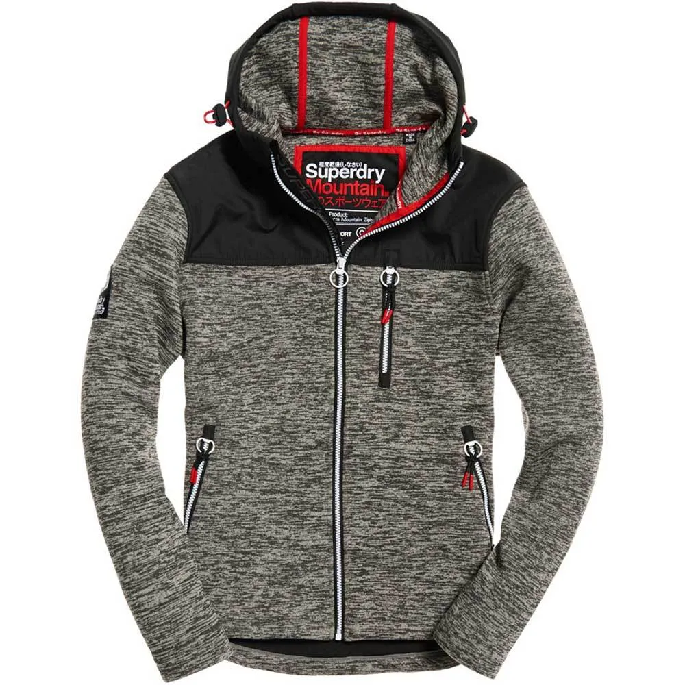 Superdry Storm Mountain Zip hoodie - Charcoal Marl / Black