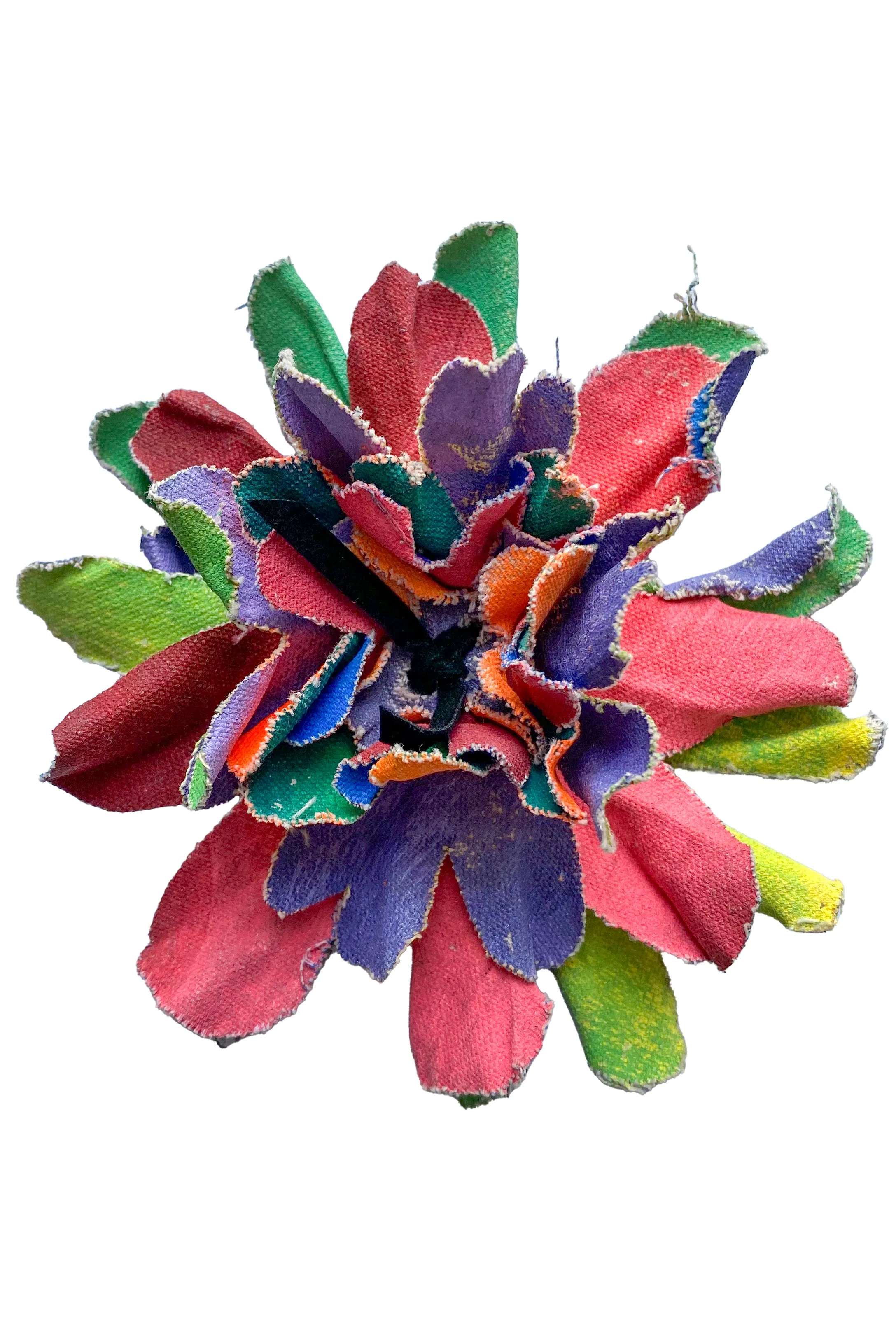 Upcycled Flower Brooch - Neon Multi